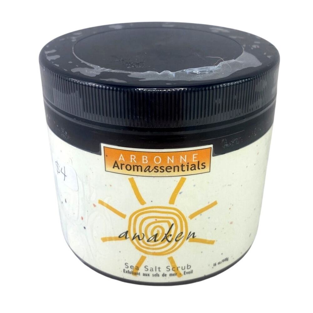 Arbonne Aromassentials Awaken Sea Salt Scrub 16 oz Body Exfoliant New Sealed
